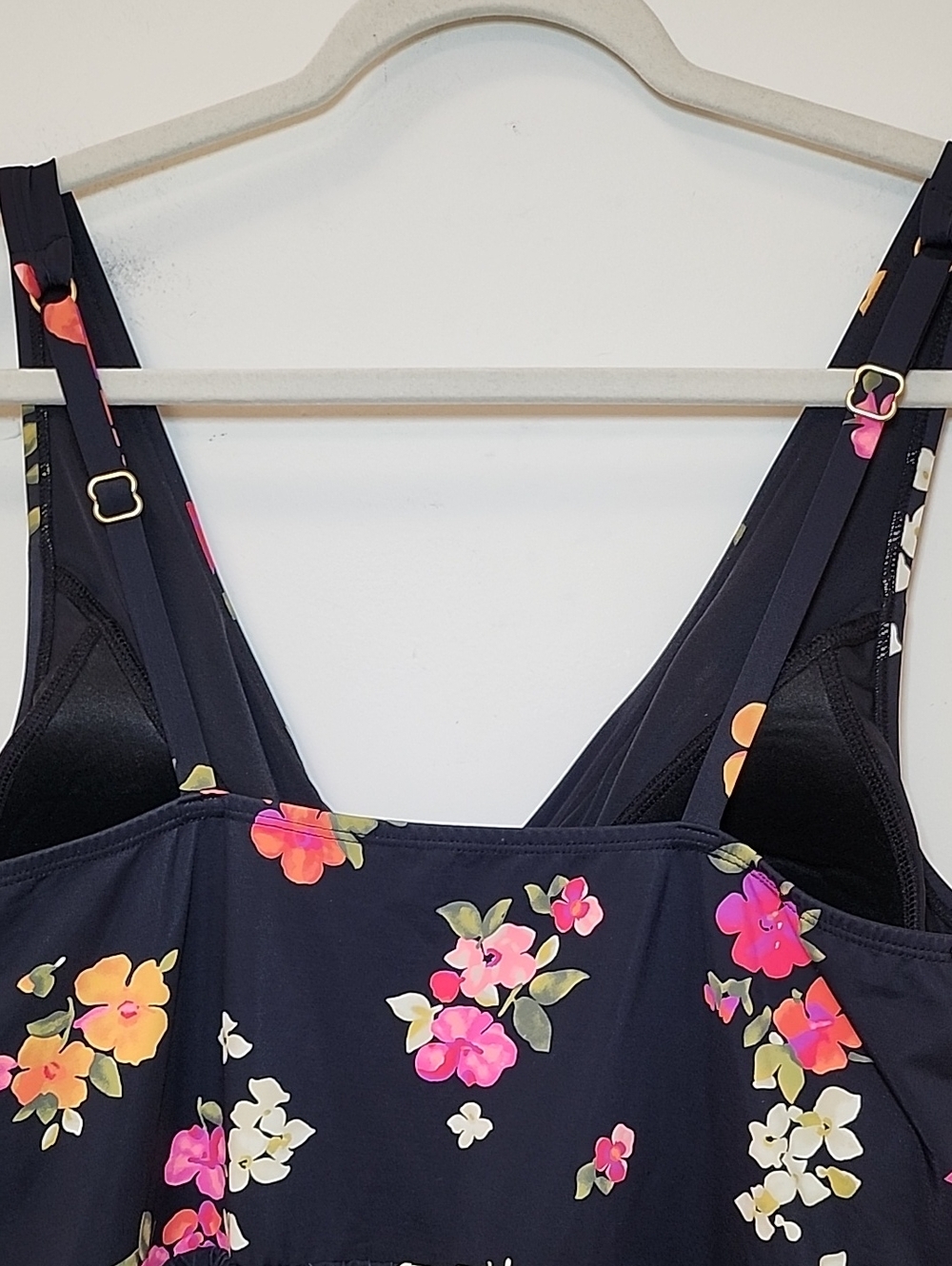 Lands' End Slender Suit wrap dress crossover V-neck Floral Blooms Swimsuit Sz 18 - Picture 13 of 16